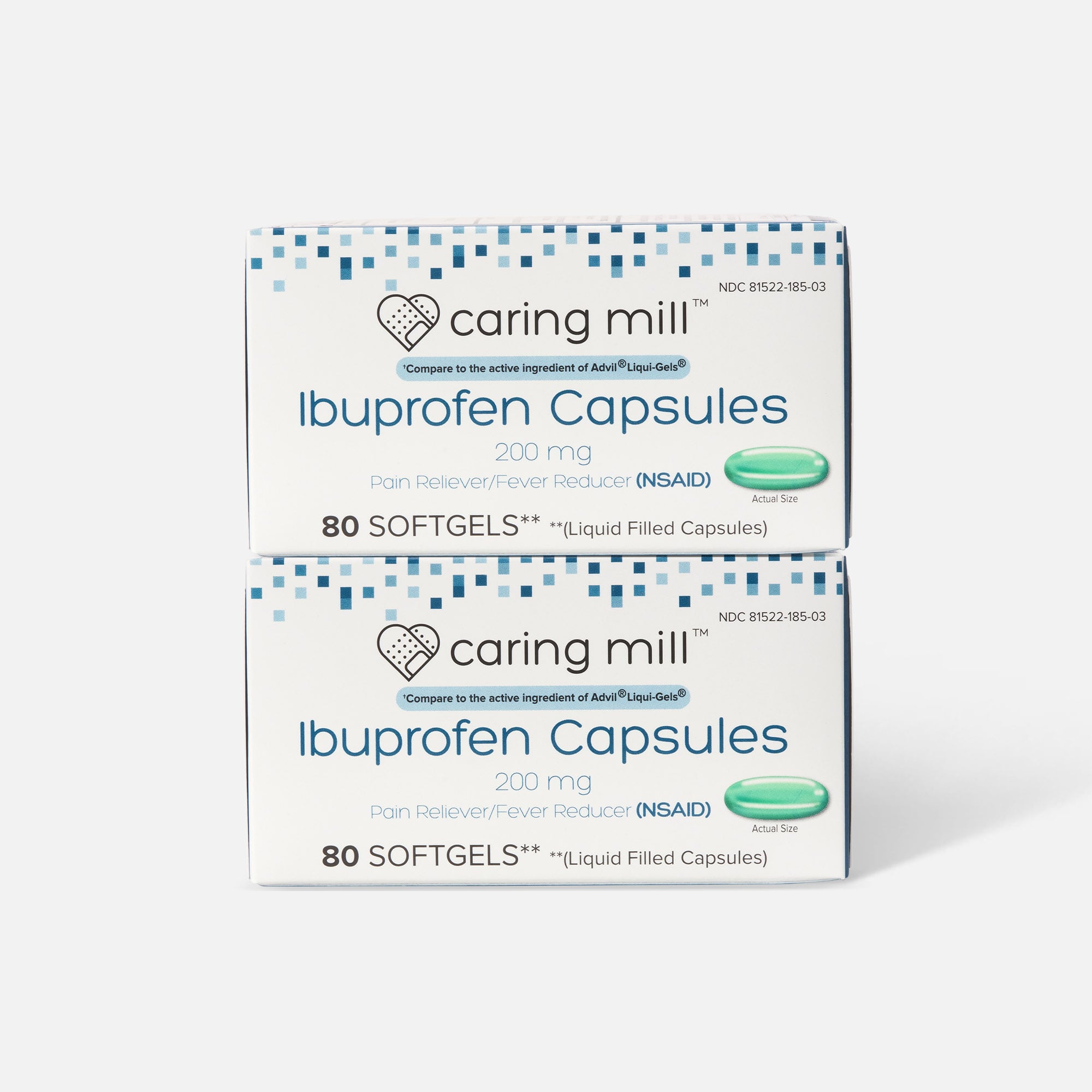 Caring Mill™ Ibuprofen Liquid Gels Pain Reliever/ Fever Reducer (NSAID), 80 ct. (2-Pack), , large
