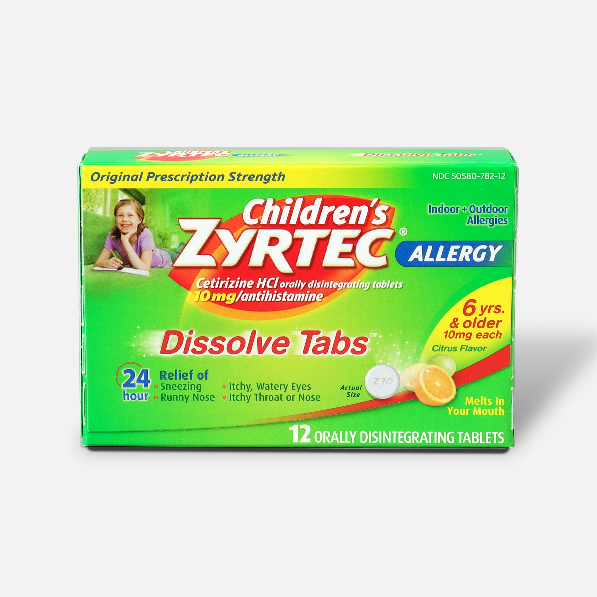 Children's Zyrtec Allergy Dissolve Tablets, Citrus Flavored, , large