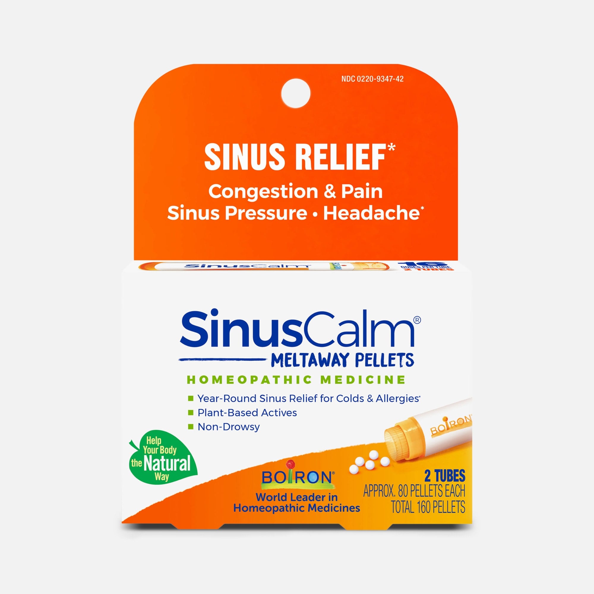 Boiron SinusCalm® Pellets, 2 Tubes, 160 ct., , large
