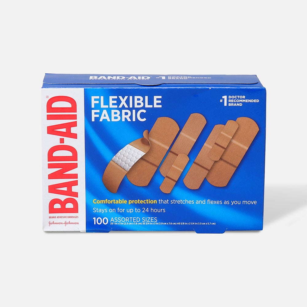 BAND-AID® Flexible Fabric Adhesive Bandages, Assorted Sizes, , large