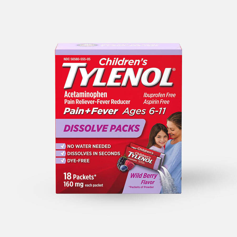 Tylenol Children's Pain and Fever Powder Packs, Berry Flavor, , large