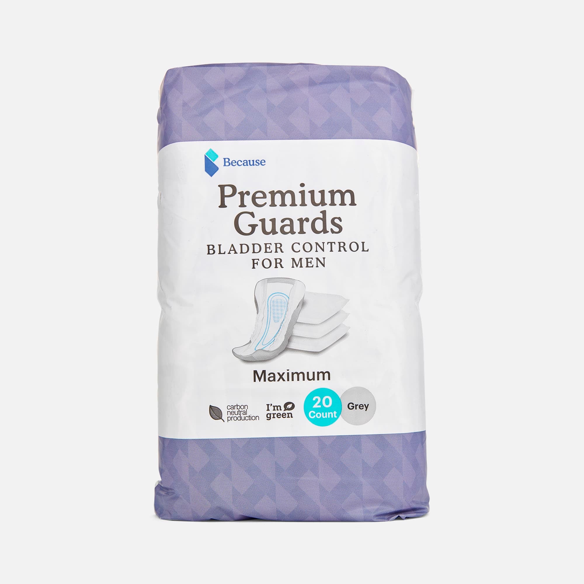 Because Premium Guards Bladder Control for Men, Maximum Absorbency, 20 ct., , large
