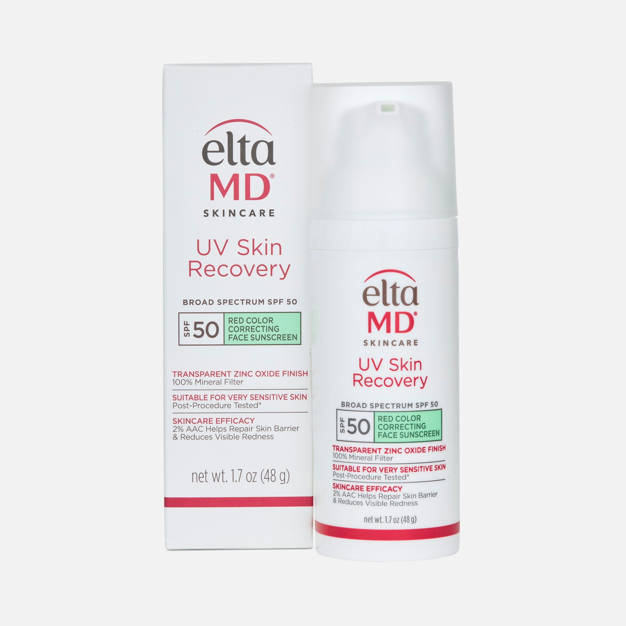 EltaMD UV Skin Recovery Red Color Correcting Green Tint Broad Spectrum SPF 50