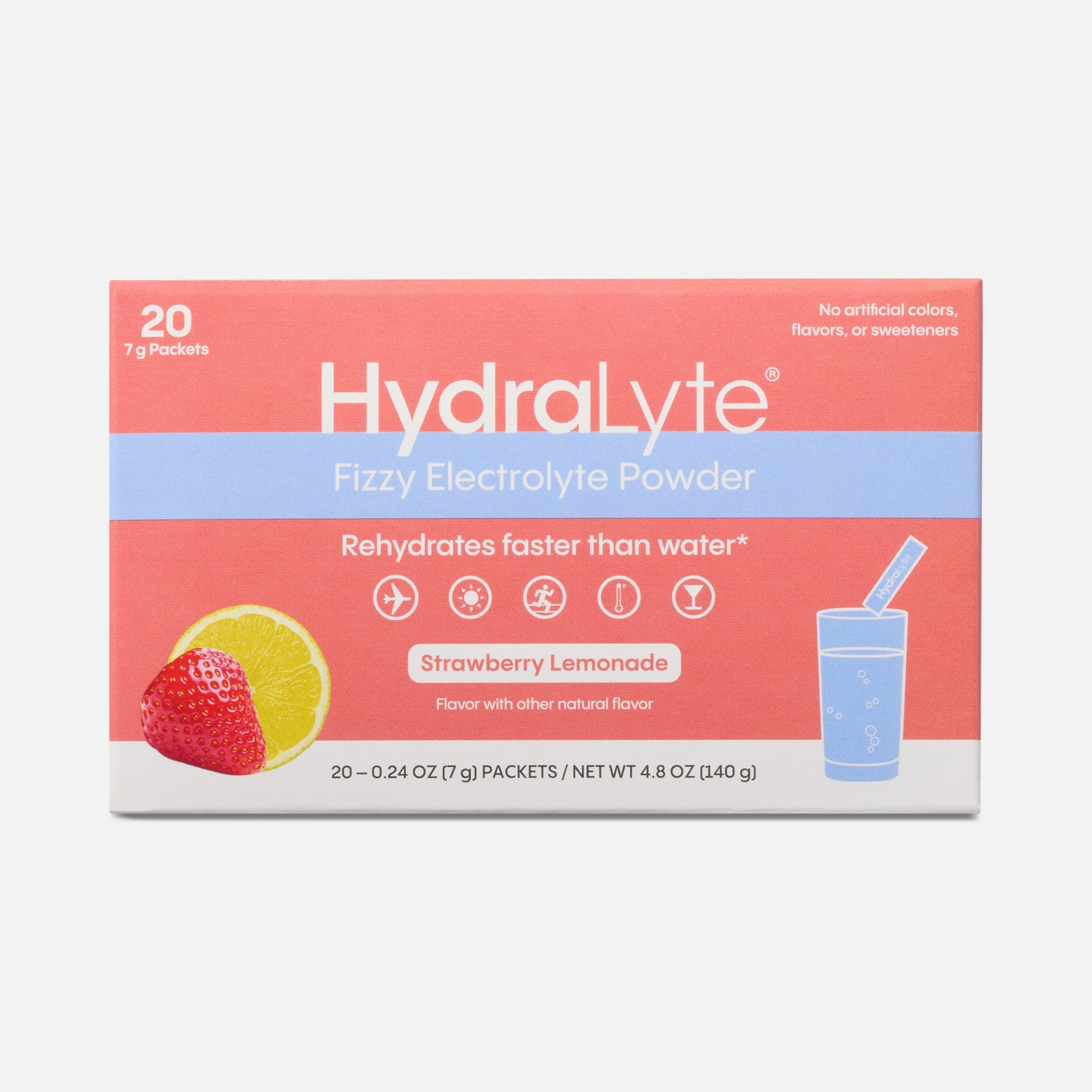 Hydralyte Effervescent Tablets, Strawberry Lemonade, 20 Packets