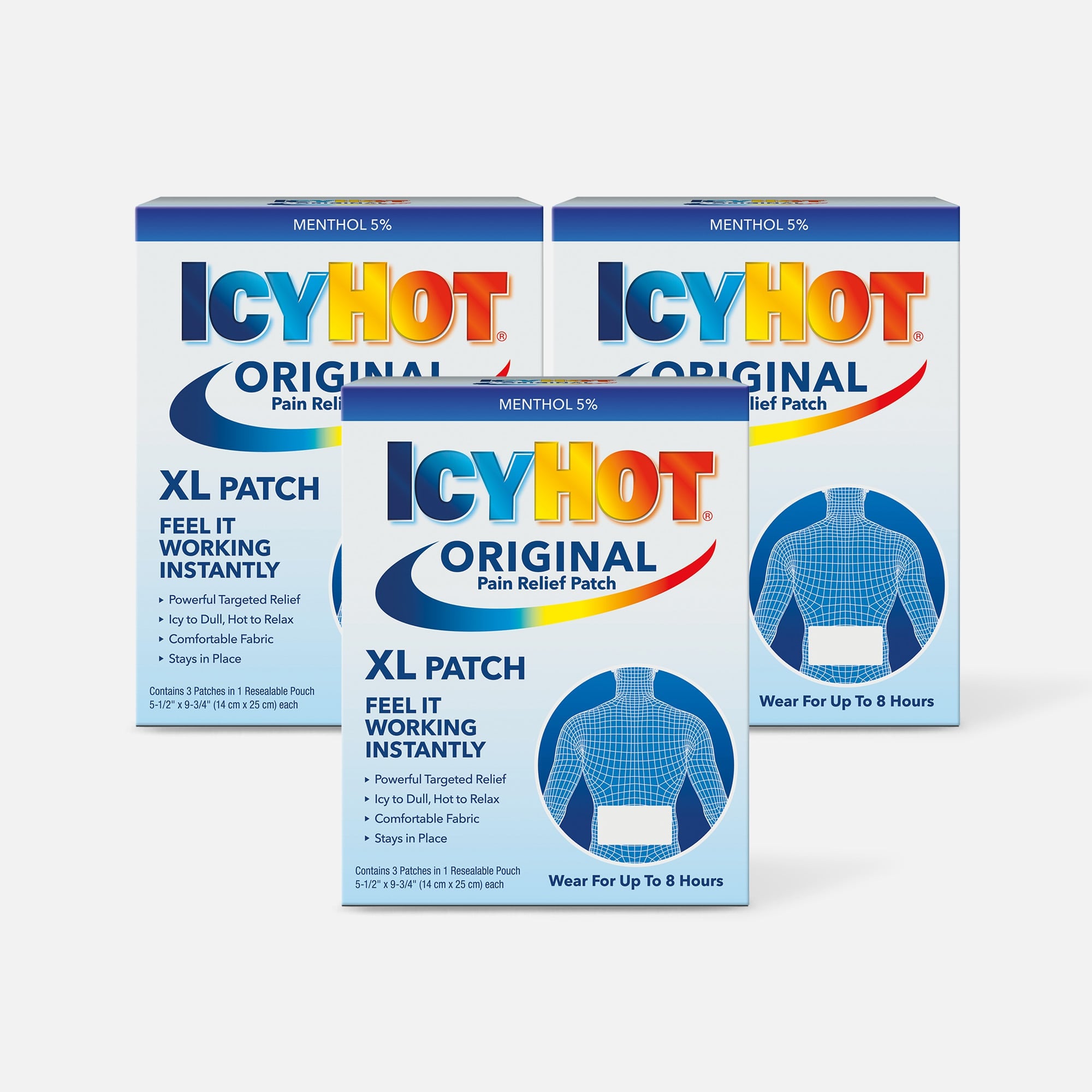 Icy Hot Medicated Patch XL Back and Large Areas, 3 ct. (3-Pack), , large