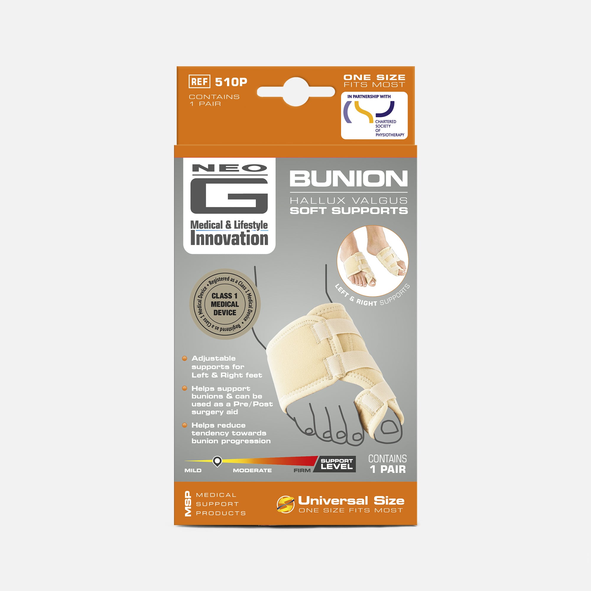 Neo-G Bunion Hallux Valgus Soft Support, One Size, 2 ct., , large