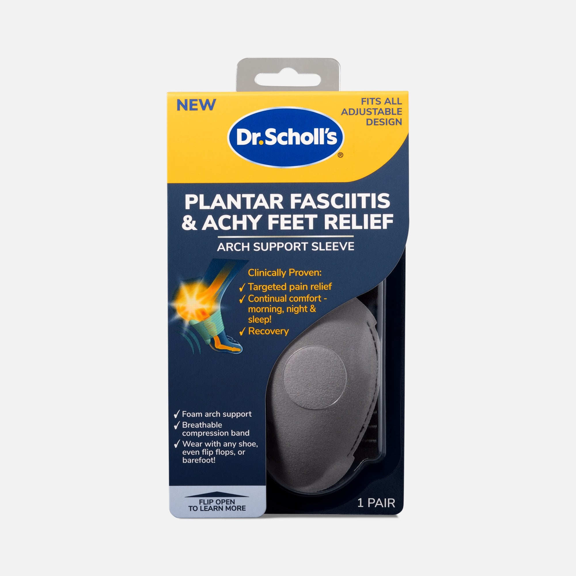 Dr. Scholl’s Plantar Fasciitis and Achy Feet Relief Arch Support Sleeve, One Pair, , large