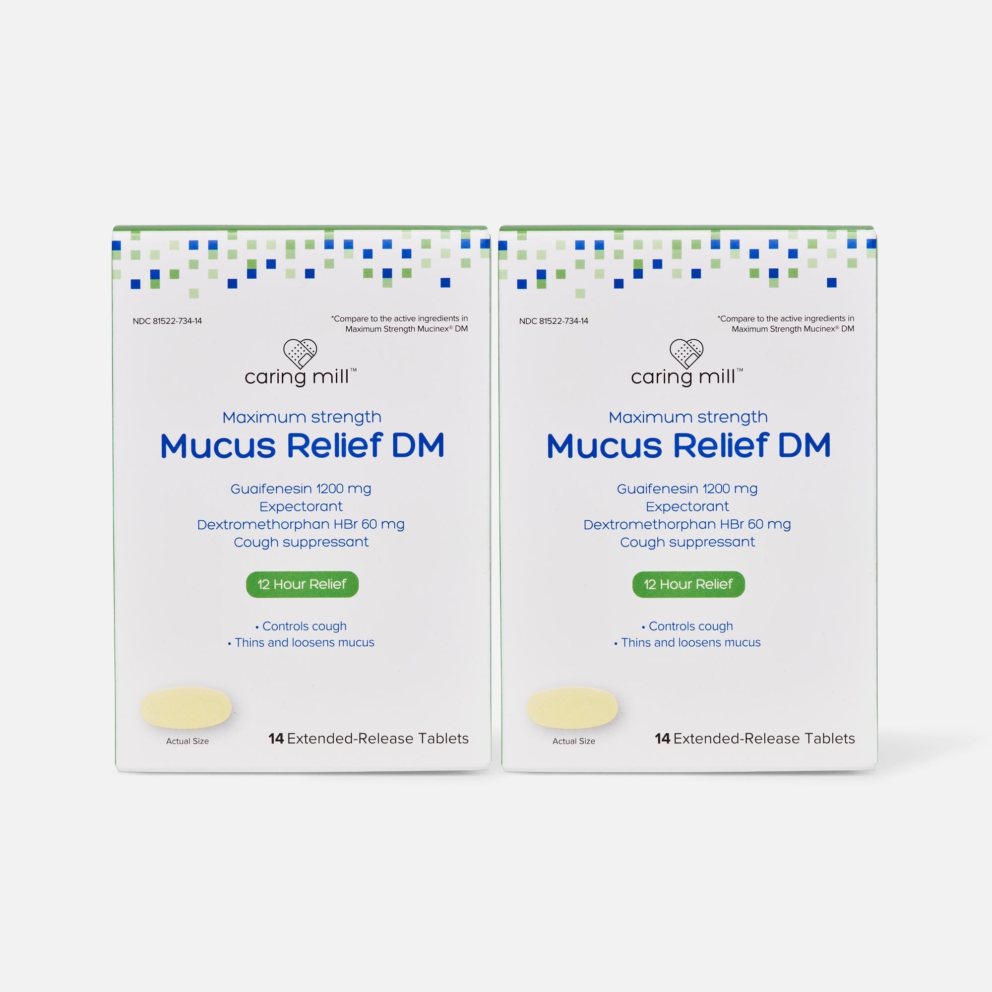 Caring Mill™ Maximum Strength Mucus-DM Extended-Release Tablets, 14 ct. (2-Pack), , large