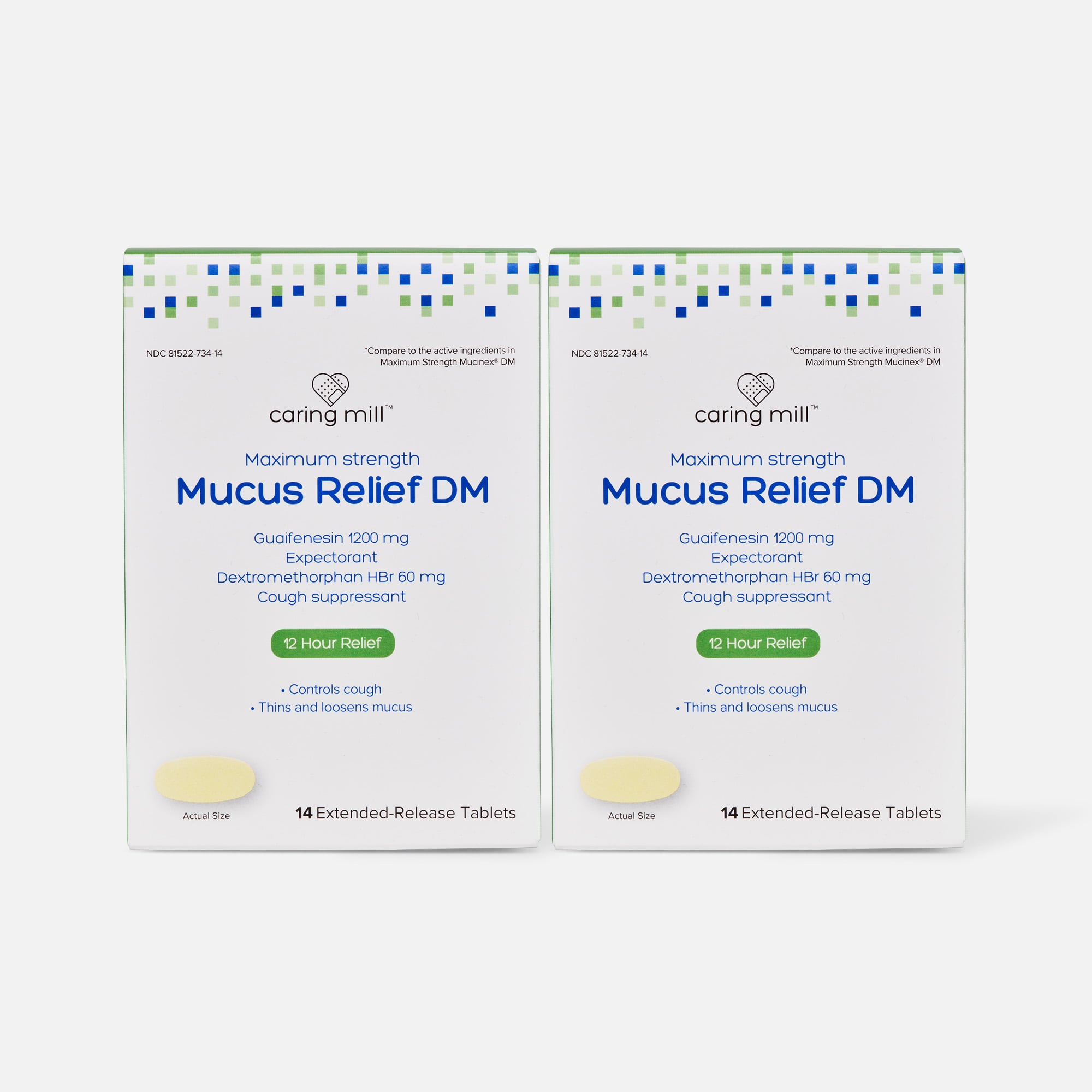 Caring Mill™ Maximum Strength Mucus-DM Extended-Release Tablets, 14 ct. (2-Pack), , large
