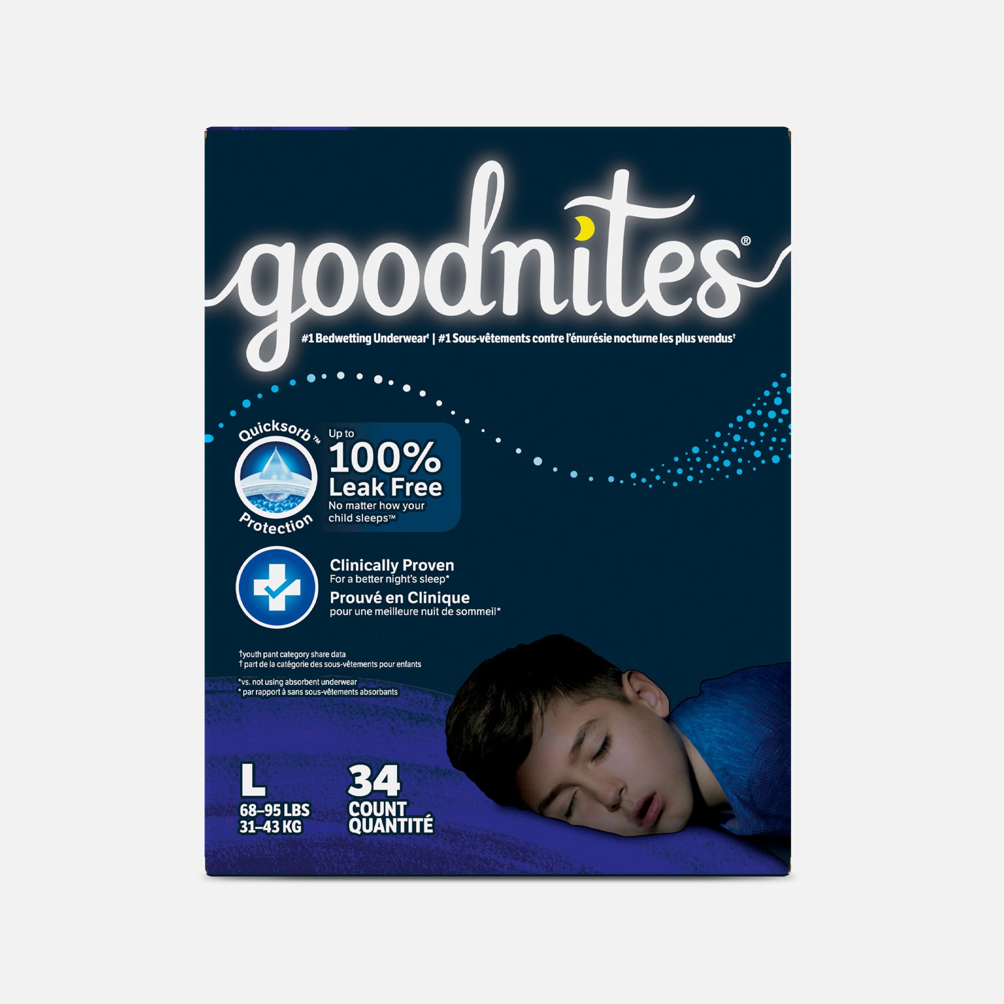 Goodnites Boys' Nighttime Bedwetting Underwear, , large