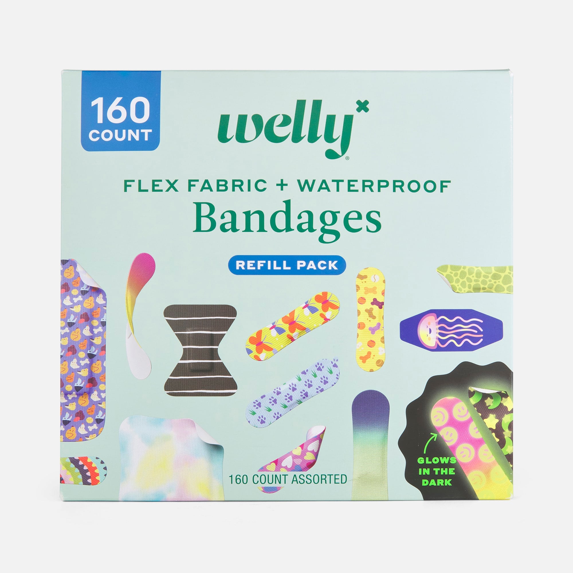 Welly Refill Pack- Flex Fabric & Waterproof Bandages, 160 ct.