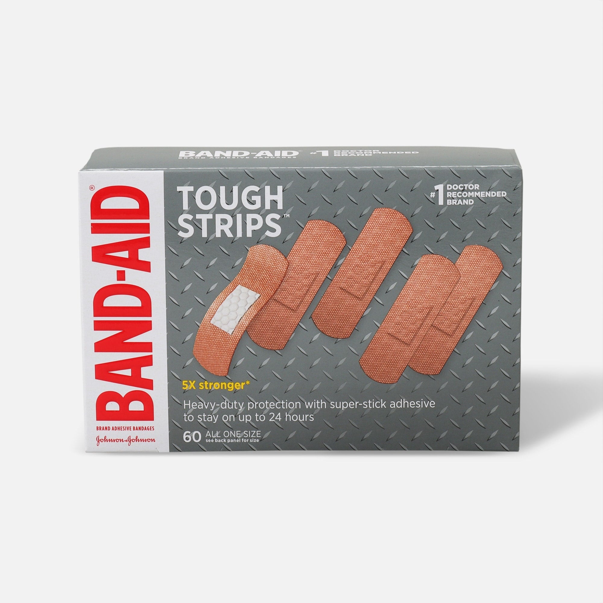 BAND-AID® TOUGH-STRIPS®Adhesive Bandages, 60 ct., , large