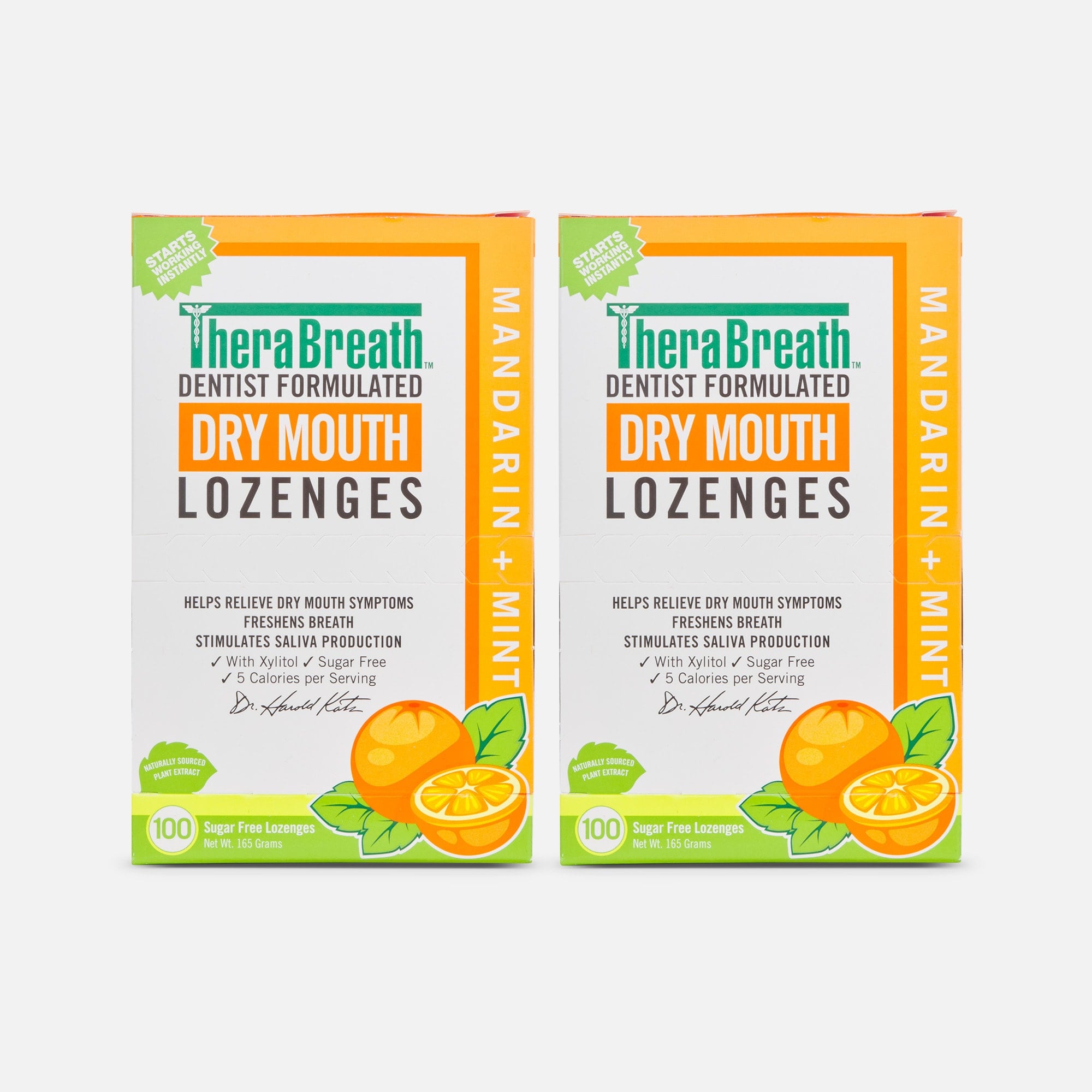 TheraBreath Dry Mouth Lozenges, Mandarin Mint, 100 ct. (2-Pack), , large