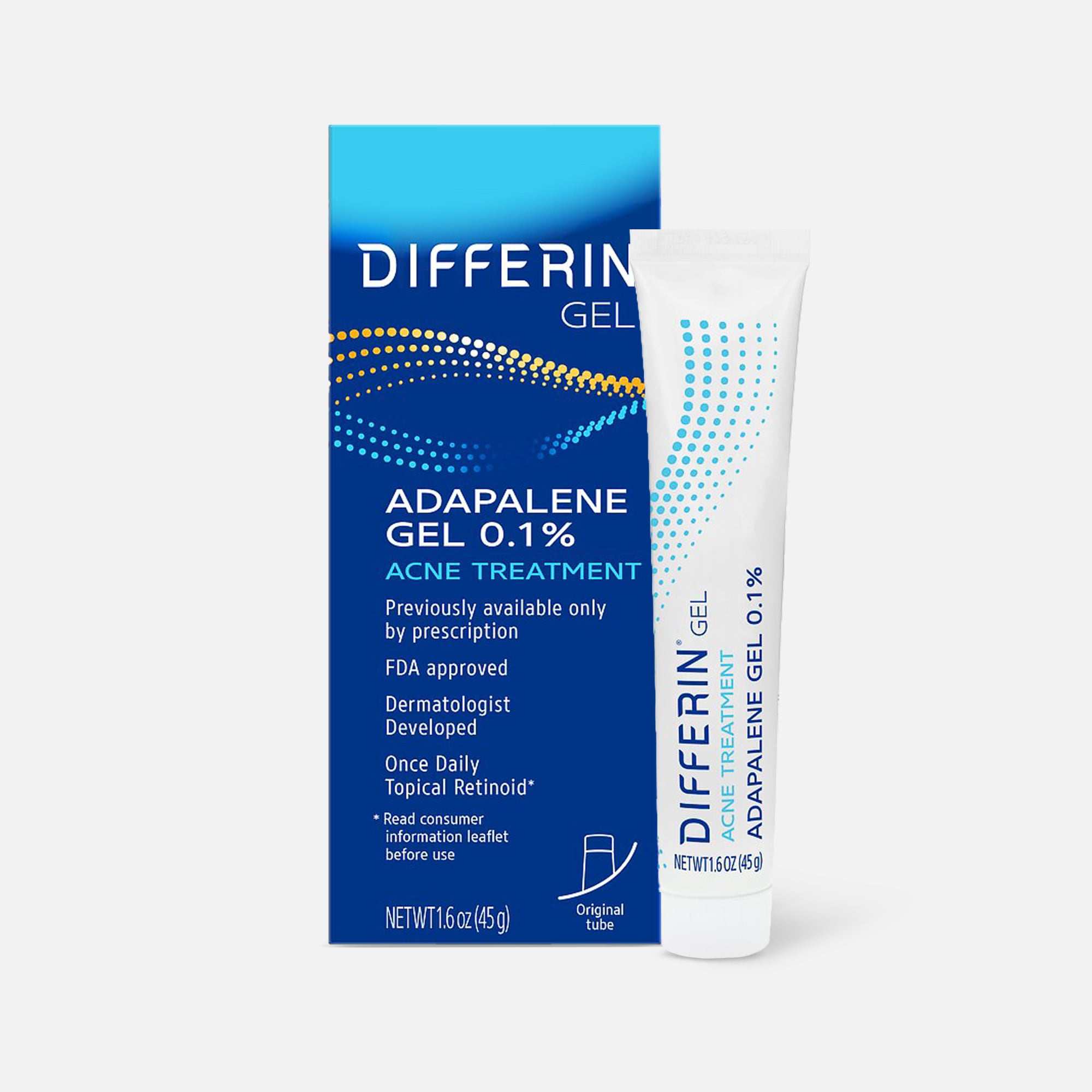 Differin 0.1% Adapalene Treatment Gel, Tube, , large