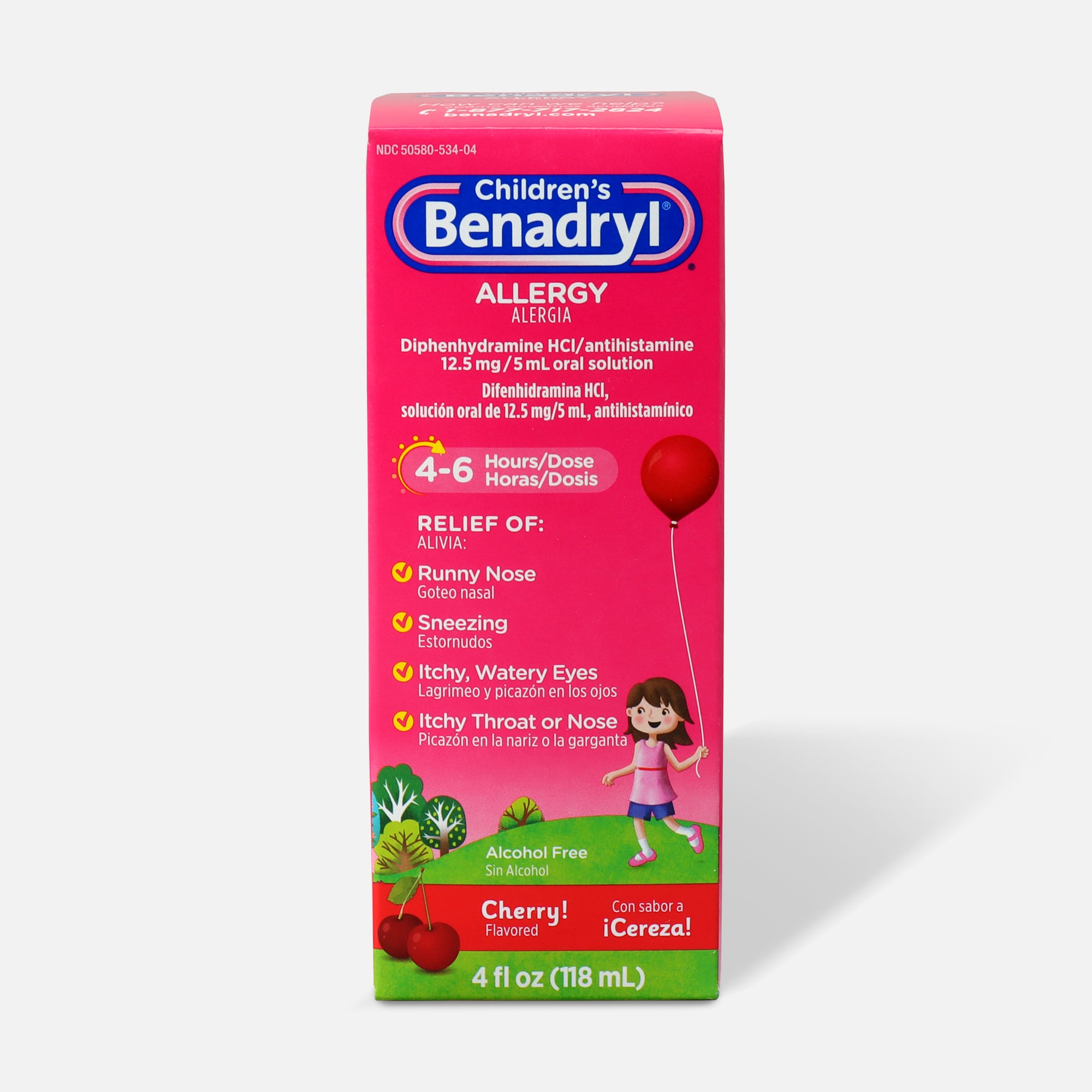 Children's Benadryl Oral Solution, Cherry Flavored, , large