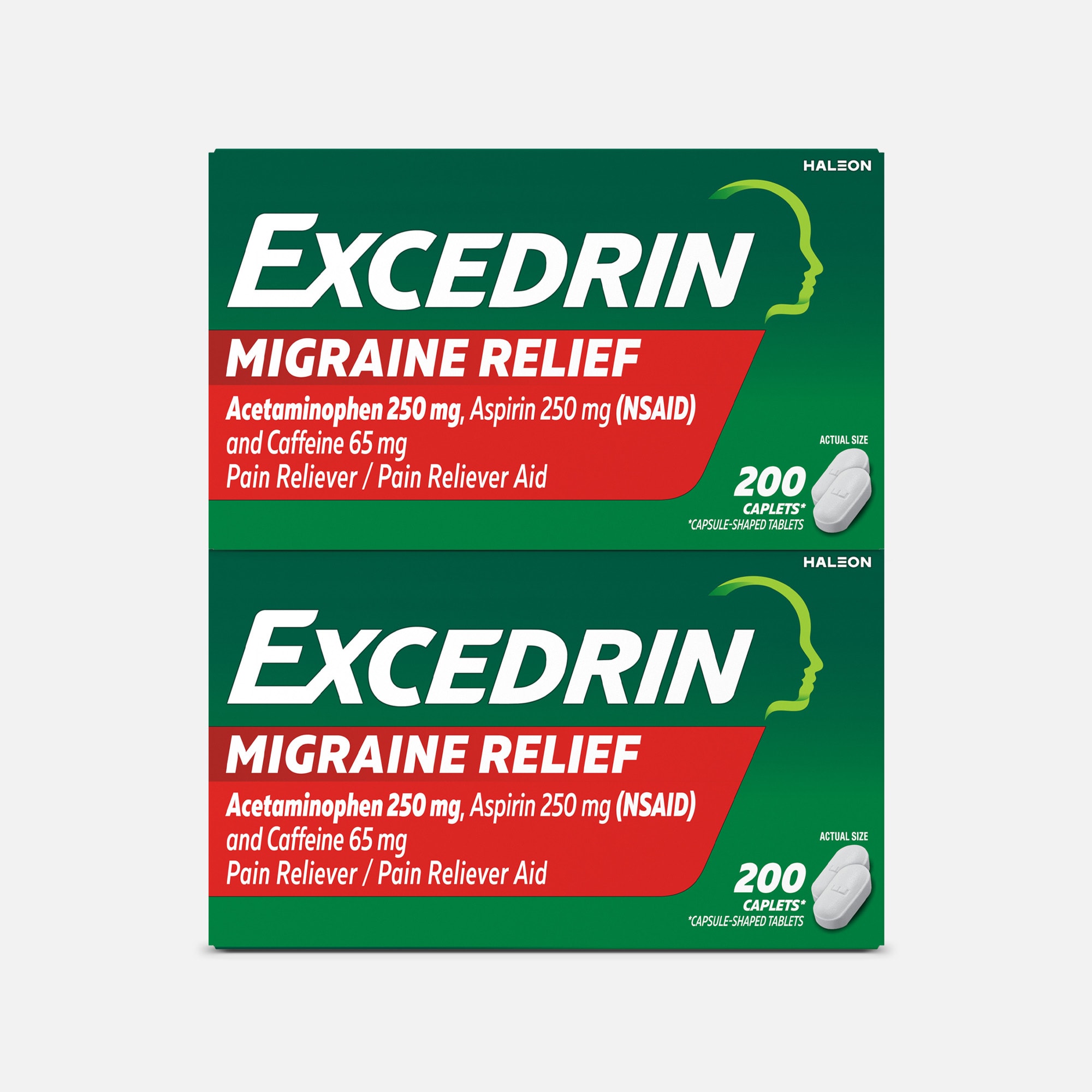 Excedrin Migraine Extra Strength Caplets, 200 ct. (2-Pack), , large