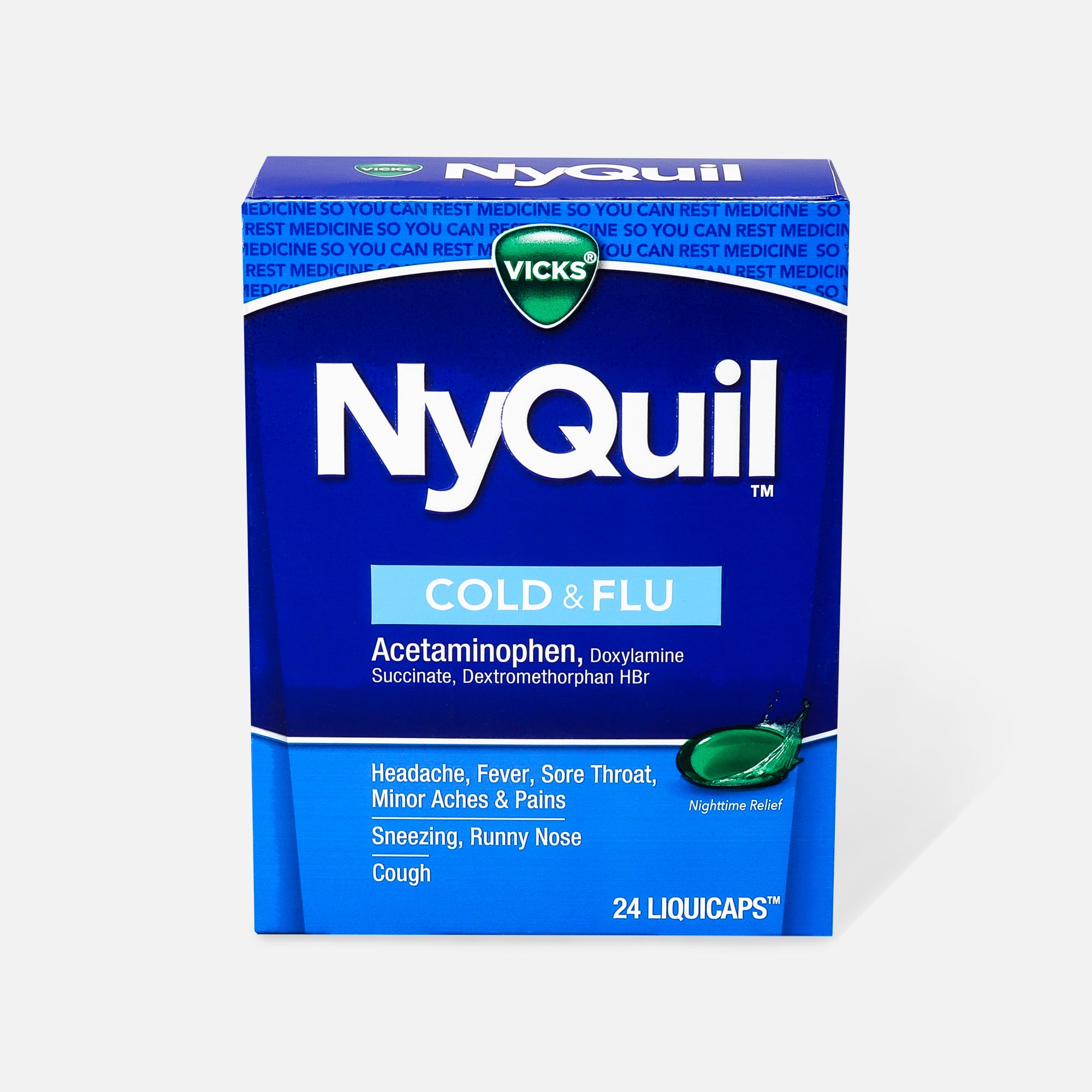 Vicks NyQuil Cold and Flu Liquicaps, 24 ct., , large