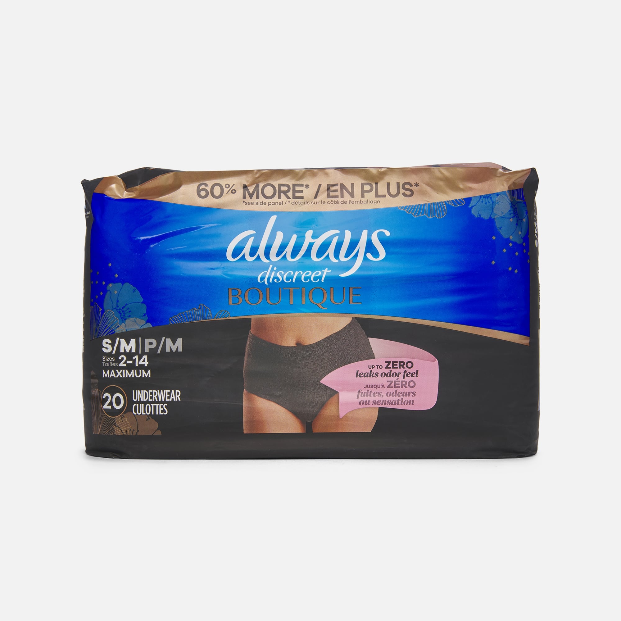 Always Discreet Boutique Incontinence Underwear, Black, , large