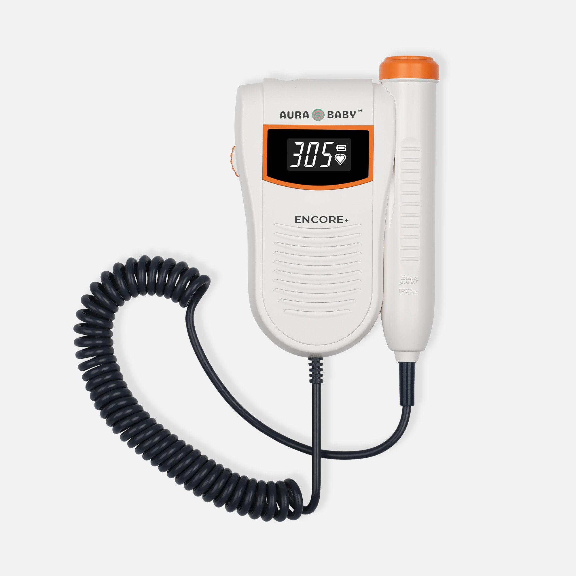 The Official Aura Baby® Encore Plus Fetal Doppler (Orange)