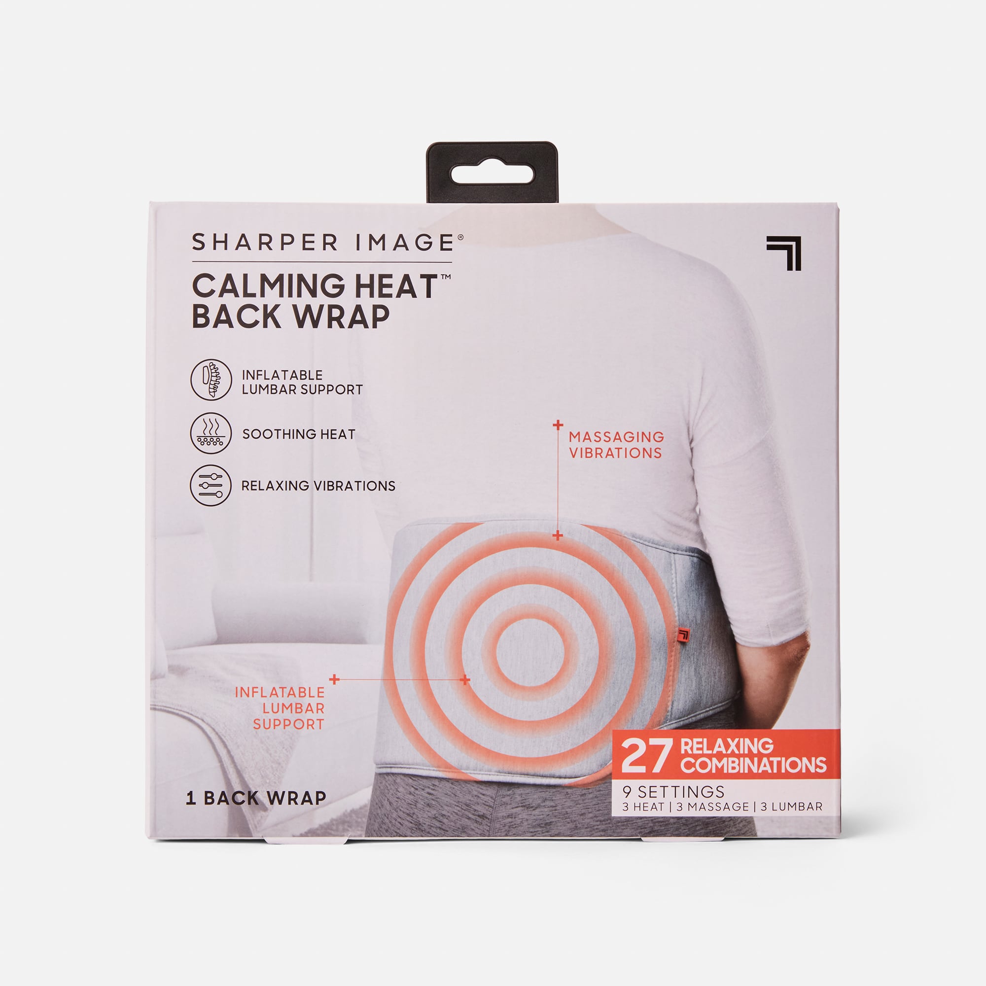 Sharper Image Calming Heat Back Wrap, , large