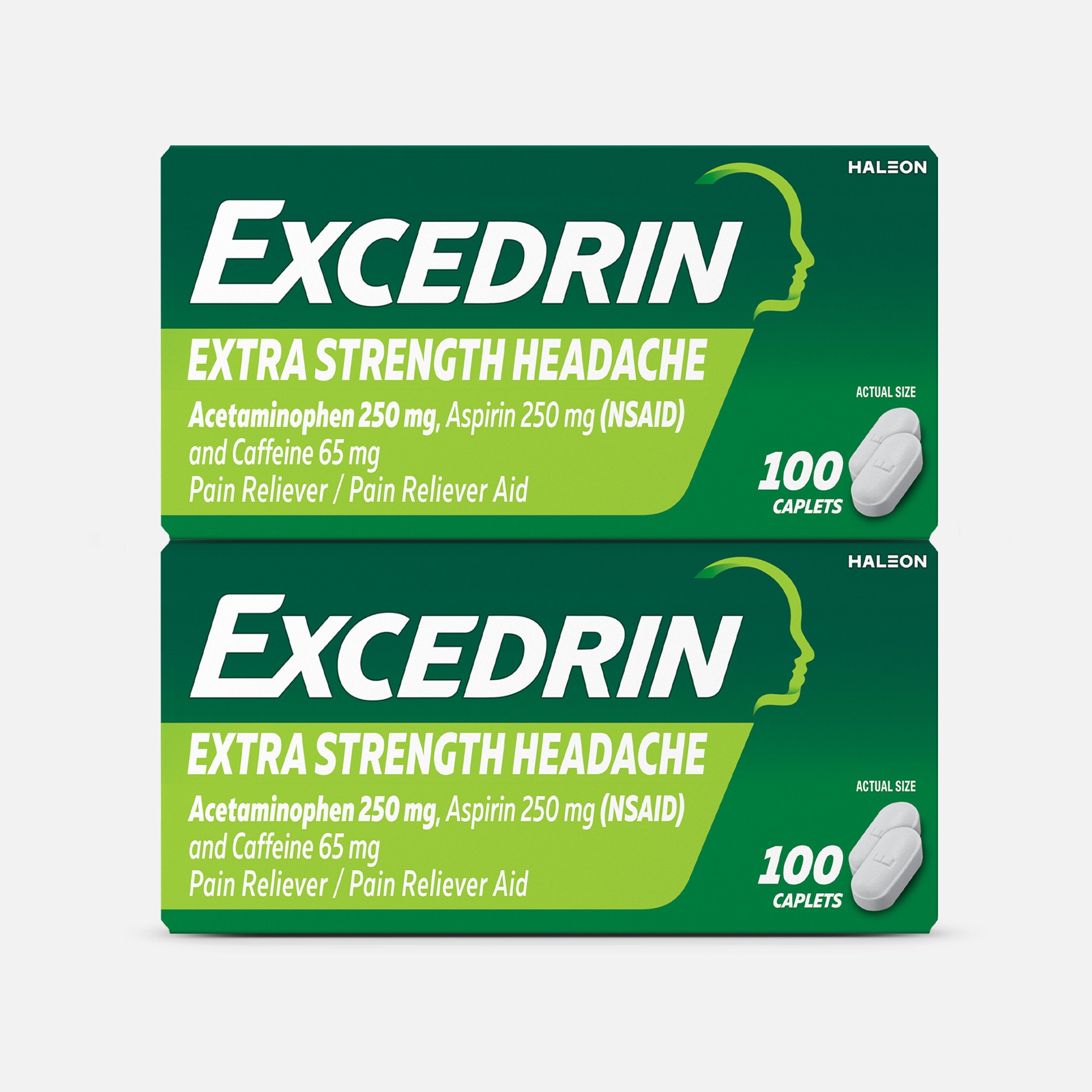 Excedrin Extra Strength Caplets, 100 ct. (2-Pack), , large